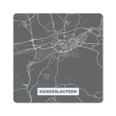 Produktbild von MuchoWow® Mauspad Mousepad Stadtplan - Karte von Deutschland - Blau - Kaiserslautern - Karte 30x30 cm - Mousepads - Maus Mat - Pad - Mausunterlage - Gaming