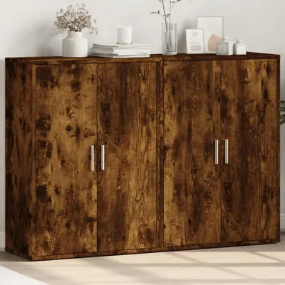 Zdjęcie produktu dla vidaXL Kredensy 2 szt. Dąb wędzony 60x31x84 cm Materiał drewnopochodny