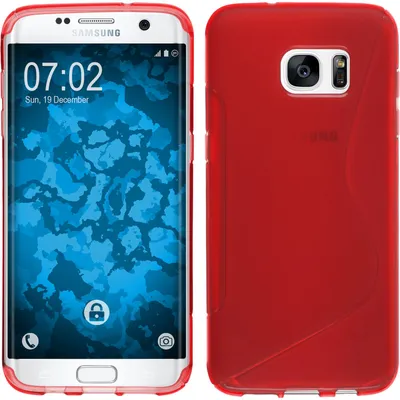 Produktbild von PhoneNatic Case kompatibel mit Samsung Galaxy S7 Edge - rot Silikon Hülle S-Style Cover
