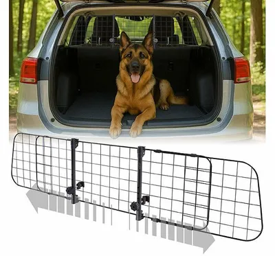 Image de Grille de séparation de coffre réglable pour chien