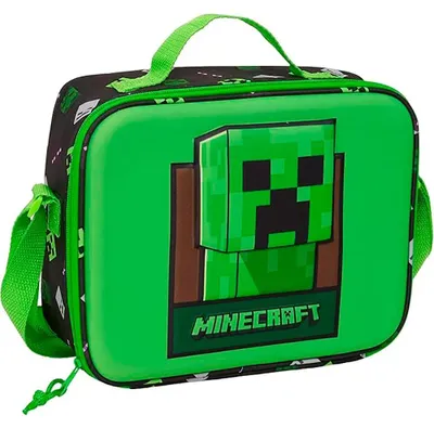Zdjęcie produktu dla Safta Minecraft 3D Torba na lunch Zielona  Dla dzieci Zielona Rozmiar uniwersalny