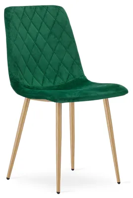 Immagine prodotto di Sedia TURIN - velluto verde scuro / gambe color legno, quantità: 1