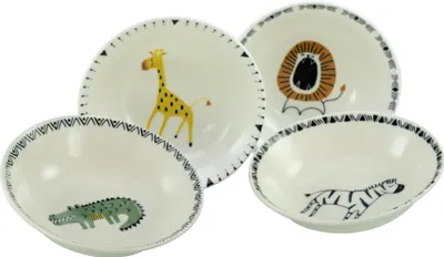 Immagine prodotto di CreaTable, 24801, Safari colorato, ciotola multiuso 4 pezzi, gres