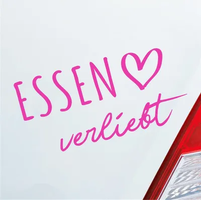 Produktbild von Auto Aufkleber Essen verliebt Herz Stadt Heimat Liebe Car 19x10 cm Pink Sticker Heckscheibenaufkleber