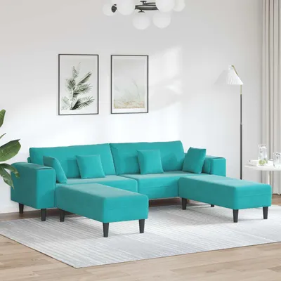 Obrázok produktu pre vidaXL Sedacia súprava, 3 kusy, tyrkysová, zamat