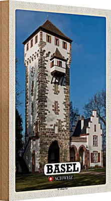 Produktbild von Holzschild Reise Basel Schweiz St. Alban-Tor 20x30cm