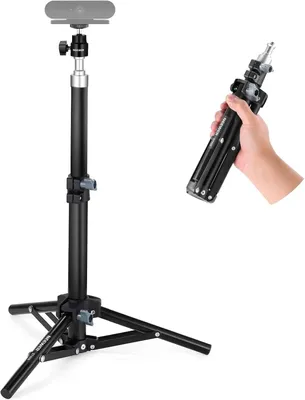 Produktbild von Webcam-Tischstativ ST45B, höhenverstellbar 29-45cm, mit Handyhalter, für Webcam & Smartphone
