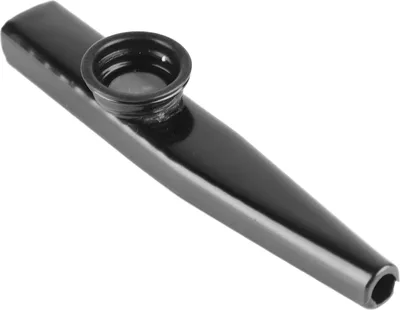 Zdjęcie produktu dla Metalowe kazoo wykonane z aluminium, lekkie i przenośne, idealne jako akompaniament do gitary lub fletu, instrument muzyczny, prezent, czarne