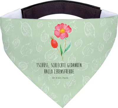 Produktbild von Mr. & Mrs. Panda Bandana Blume Hagebutte - Blattgrün - Geschenk, Hunde Halstuch, Für, Schlechte Gedanken, Lebensfreude, Hundehalstuch, Hund, Garten