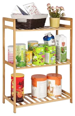 Produktbild von Schuhregal Bambus 3 Ebenen 51 x 25 x 71 cm Standregal für Flur Wohnzimmer