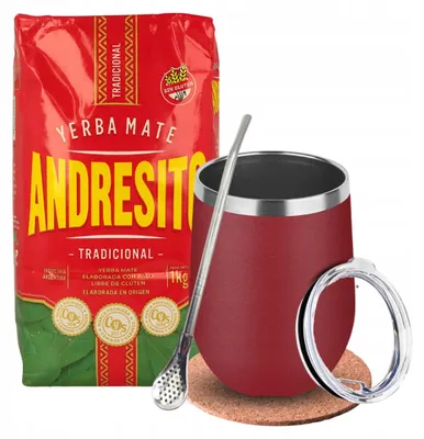 Zdjęcie produktu dla Zestaw Startowy Yerba Mate Andresito Tradicional 1kg + Matero Bombilla