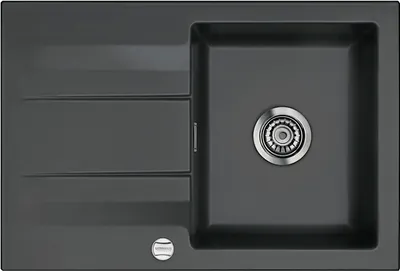 Produktbild von Systemceram KeraDomo Spüle GENEA 75 in SCHIEFER mit Excenterbedienung / Einbauspüle