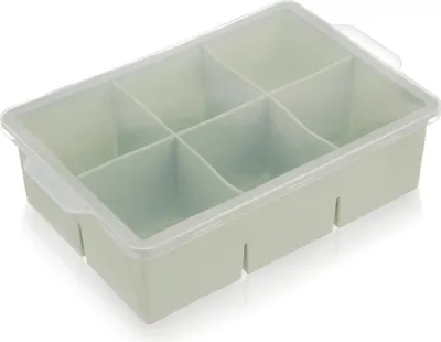 Produktbild von Orion | Eiswürfelform - Grün - 18,5x12x5 cm - 6 große Eiswürfel - Silikondeckel