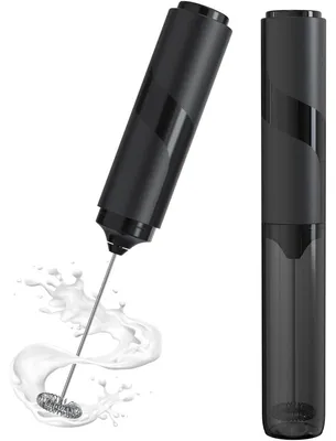 Produktbild von Mixer – Elektrischer Schneebesen – Mini – für Kaffee, Latte, Cappuccino, Heiße Schokolade – Schwarz
