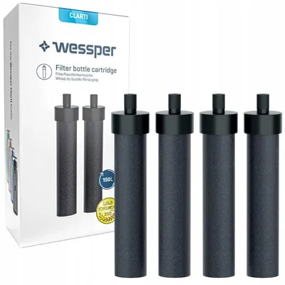 Produktbild von 4x Wessper Clarti Kohlefilter für Wessper ActiveMax Filterflasche