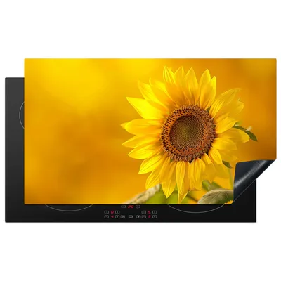 Produktbild von KitchenYeah© Herdabdeckplatte Sonnenblume - Blume - Gelb , 89x51cm, Küche Deko, Glaskeramikkochfeld Herdabdeckung, Abdeckplatte fùr Kochfeld
