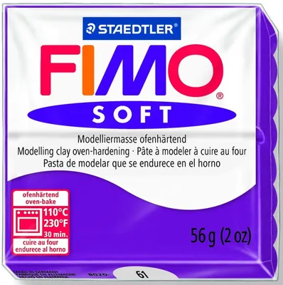 Produktbild von Modelliermasse Fimo soft 56g purpur Packung mit 10 Stück