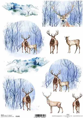 Image de ITD Papier de riz Decoupage Papier de bricolage Soft Paper Serviettentechnik, hiver R1465
