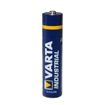 A single VARTA Industrial AAA battery against a white background.