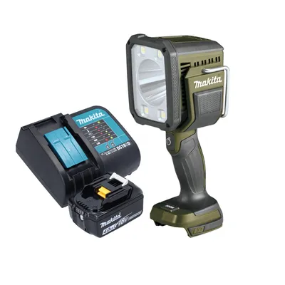 Produktbild von Makita DML 812 SM1 Akku Handstrahler 18 V 1250 lm LED Olive Grün Outdoor Adventure Sonderedition + 1x Akku 4,0 Ah + Ladegerät