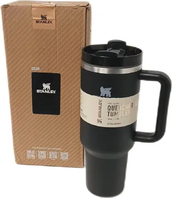 Produktbild von Stanley Quencher H2.0​ FlowState Tumbler 1.2L, Schwarz, Edelstahl, 7 h, 11 h, 1200 ml, 100 mm