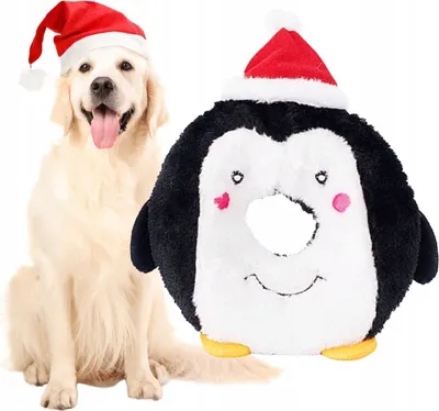 Produktbild von Weihnachten Hundespielzeug DONUT PINGWIN squeaky Donut für Weihnachten DONUTZ