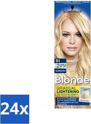 Imagen del producto de Schwarzkopf - Spray para rubios - Blonde Super S1 - Paquete económico - 24 unidades