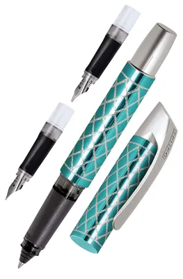 Produktbild von Schulfüller Set ergonomisch, mit Rollerball- und Kalligrafiefeder, 3-teilig, für Schüler