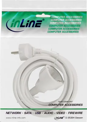 Obrázok produktu pre InLine 16400W, 1 m, Biela, 1.5 mm², GS, 55 mm, 1000 mm