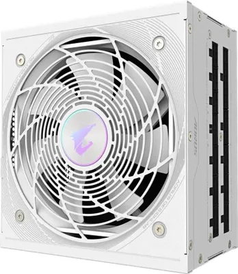 Image de Alimentation GIGABYTE AORUS ELITE P1000W ICE V2 – PCIe 5.1, 80 PLUS Platinum, conception entièrement modulaire, ventilateur de 120 mm, compatible ATX 3.1, prise européenne, 1000 W, 100 - 240 V, 50/60 Hz, 15 - 6,5 A, active, 125 W