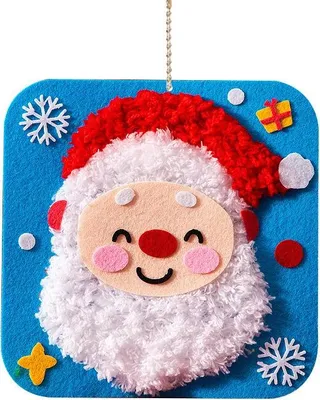 Produktbild von INF DIY Weihnachtsmann Fädelbild Set - Filz Nähhandwerk für Weihnachtsdeko