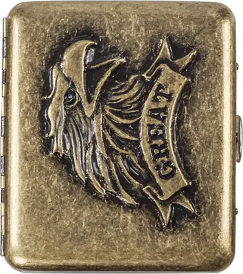 Immagine prodotto di INF Vintage Bronzo Porta Sigarette con Aquila Reale - 20 Regular/22 Slim