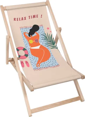 Produktbild von Dreamroots Liegestuhl klappbar Holz, Buchenholz bis zu 130 kg, Sonnenliege klappbar mit 3-stufiger Neigungsregulierung der Rückenlehne, Relax Time