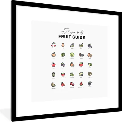 Produktbild von MuchoWow® Gerahmtes Poster Küche - Obst - Lebensmittel 40x40 cm - Poster mit Schwarzem Bilderrahmen Wandposter Rahmen Foto Bilder - Poster - Plakat im Rahmen