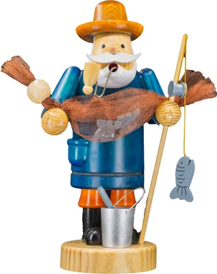 Produktbild von Kaladia Räuchermann Angler - ca. 35cm - Räucherkerzenhalter - für Räucherkerzen der Größe M (Standard) - 30174-35