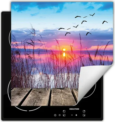 Produktbild von DarHaus Herdabdeckplatte 50x52 cm Anti Rutsch Matte Aufrollbar, Himmel - Landschaft