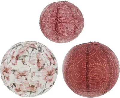 Image de Set de 3 lanternes - motif floral