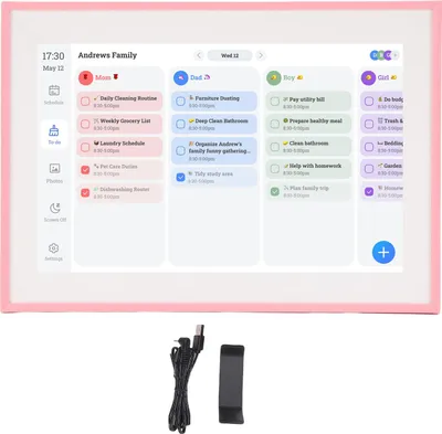 Produktbild von Intelligenter digitaler Kalender, 10,1-Zoll-HD-Touchscreen-Familienplaner mit Aufgabentabelle für Zuhause, Pink