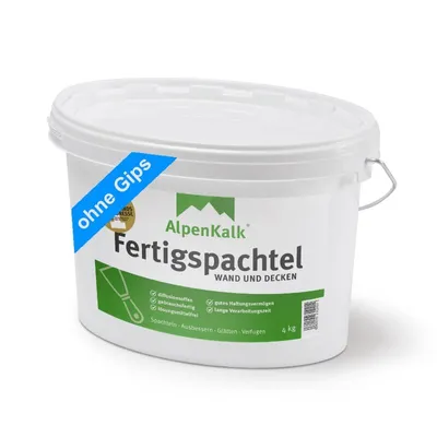 Produktbild von AlpenKalk® Fertigspachtel jetzt 4 kg (3 + 1 kg)