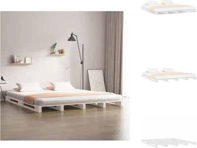 Produktbild von vidaXL Palettenbett Weiß 160x200 cm Massivholz Kiefer -  Betten & Bettgestelle