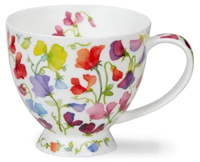 Mok aus Feinporzellan, 0,45 l, Blumenmotiv