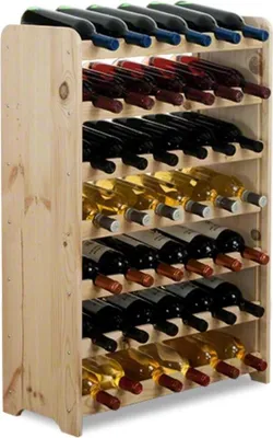 Produktbild von Weinregal PINOTWINE C | HxBxT 87,2x63,2x26,5cm | 42 Flaschen | Massives Kiefernholz | Natur unbehandelt