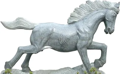 Produktbild von Casa Padrino Luxus Deko Stein Skulptur Pferd Grau 95 cm - Moderne Stein Figur - Dekofigur - Tierfigur - Deko Accessoires - Luxus Kollektion