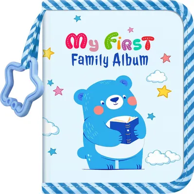Image de Fintie Baby album photo 4x6 pouces, 18 photos Mon premier album de famille livre avec couverture en tissu doux & crochet pour nouveau-nés/petits enfants/enfants/souvenirs de douche de bébé-cadeaux d'anniversaire (Ours bleu)