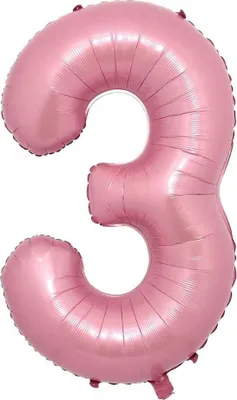 Image de Décoration de ballons n° 3, grand format (40 cm), rose, anniversaire