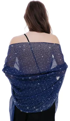 Productafbeelding van Banetteta sjaals en omslagdoeken met sterrenmotief, geschikt voor avondkleding/bruiloften