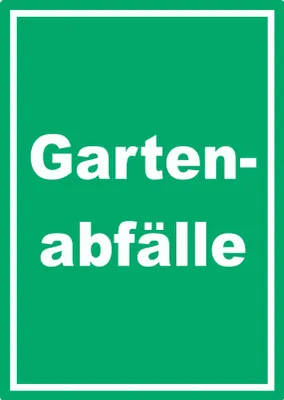 Produktbild von Gartenabfälle Mülltrennung Aufkleber mit Text A9 (37x52mm)