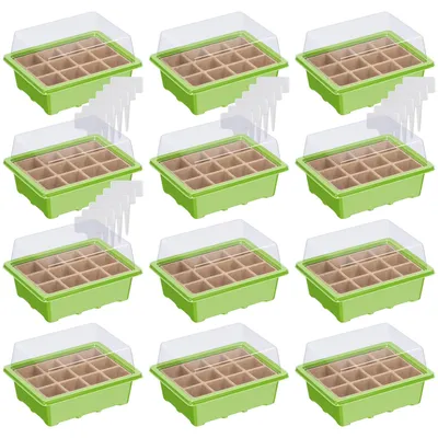 Produktbild von WELLGRO Mini Gewächshaus inkl. 6 Pflanzschilder - für bis zu 12 Pflanzen - ca. 19x14,5x11cm je Zimmergewächshaus, Kunststoff/Zellulose - Menge wählbar