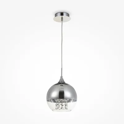 Produktbild von Maytoni Moderne Pendelleuchte Fermi 1xE27 excl. in Nickel aus Metall Glas und Metall 60 W für Küche, Schlafzimmer, Wohnzimmer, Esszimmer, Lobby