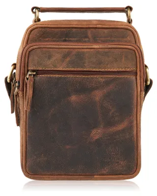 Produktbild von Paolo Peruzzi Herrentasche Umhängetasche Tache aus Echtes Leder Vintage-Stil Neu Braun